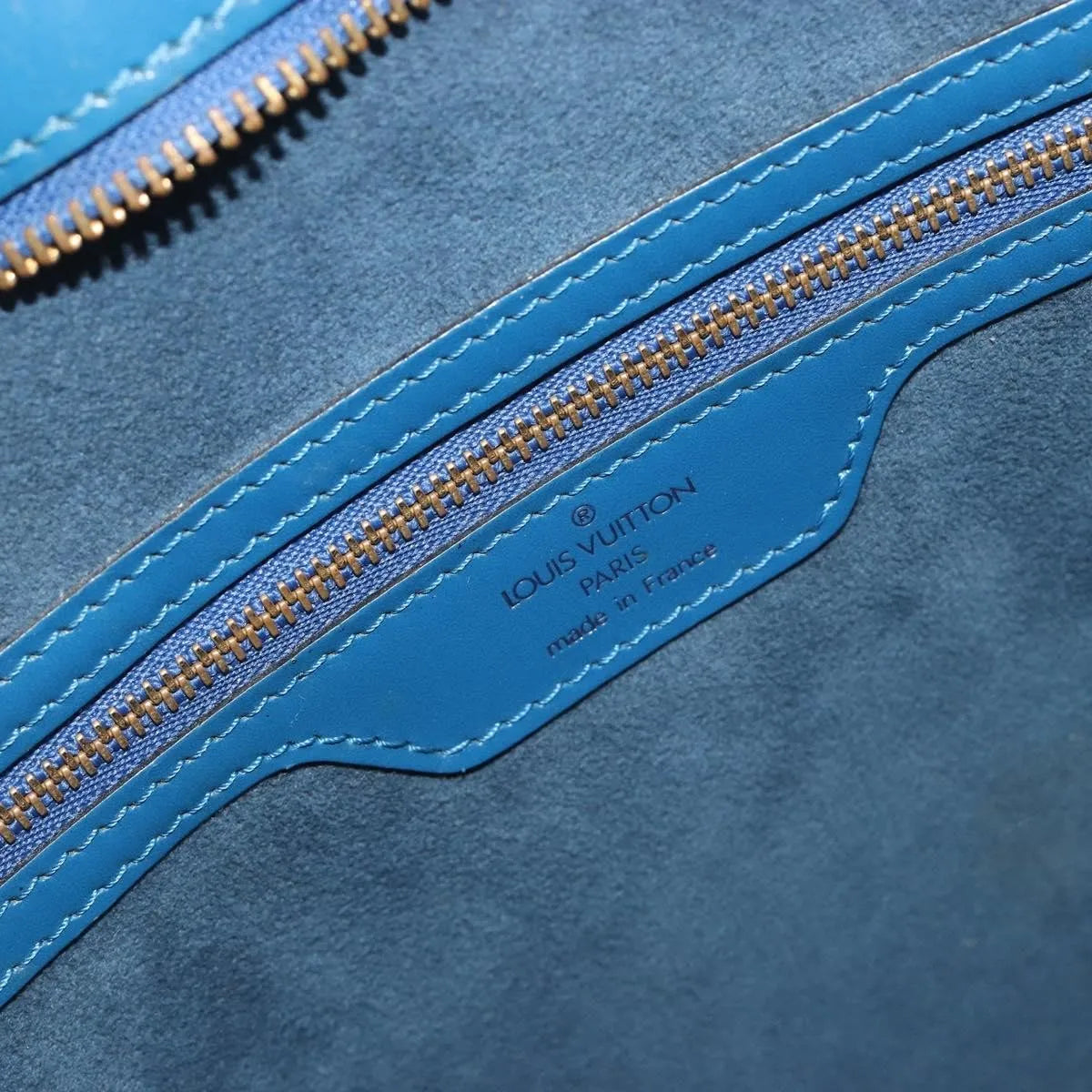 Louis Vuitton Saint Jacques Epi, Blue, Leather, Shoulder Bag