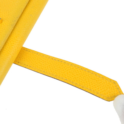 Hermes Bearn Trifold Epsom, Yellow, Leather, Wallet