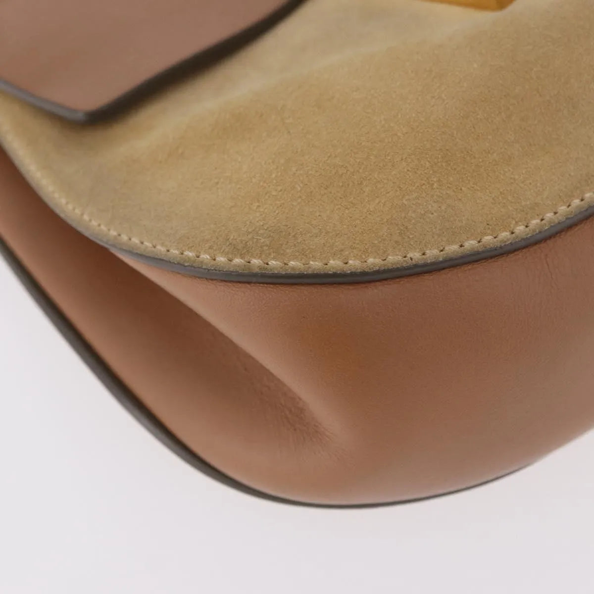 Chloe Drew Shoulder Leather, Beige, Suede, Handbag