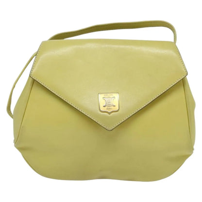 Celine Vintage Leather, Yellow, Leather, Shoulder Bag