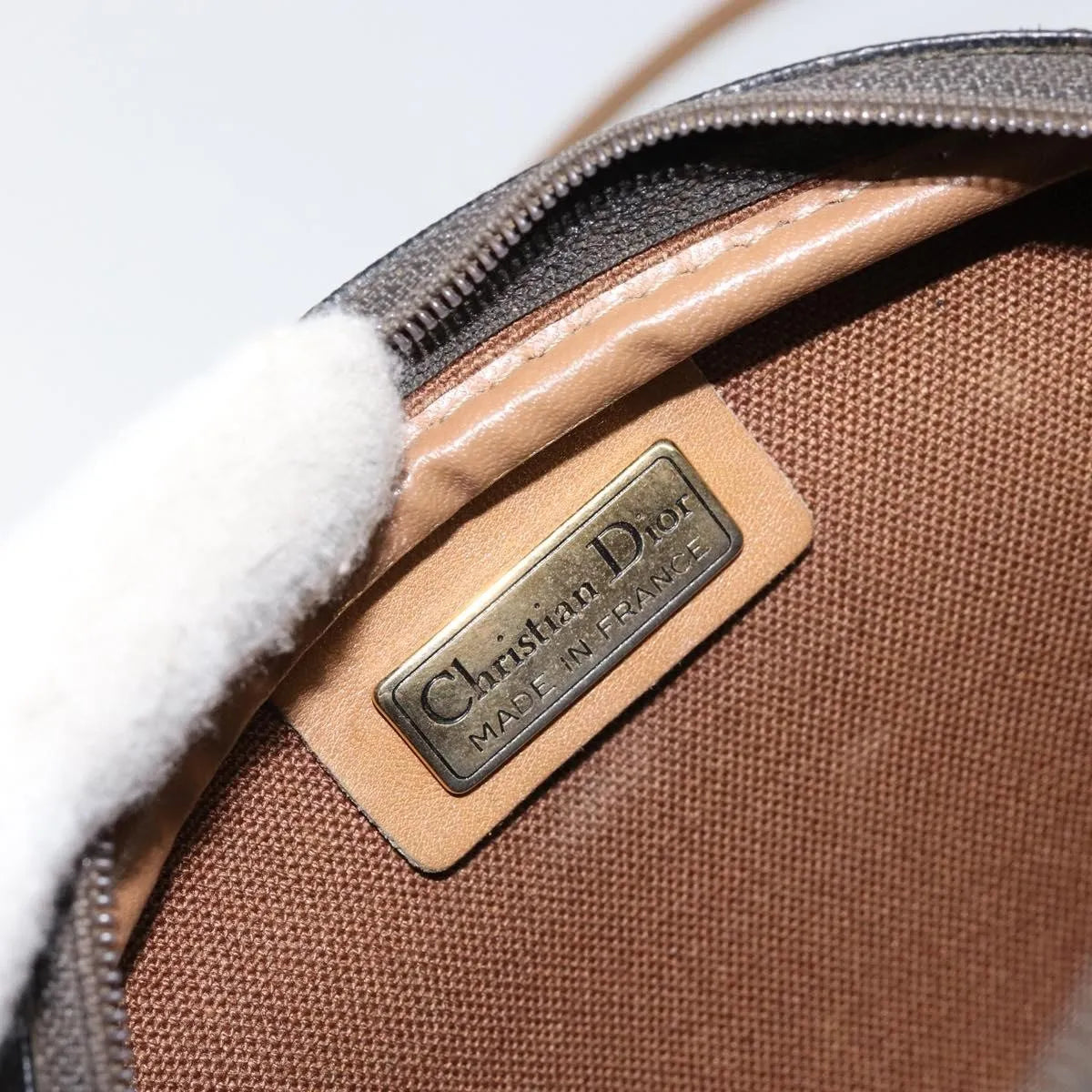 Christian Dior Vintage Honeycomb Canvas and Leather, Black, Canvas, Shoulder Bag