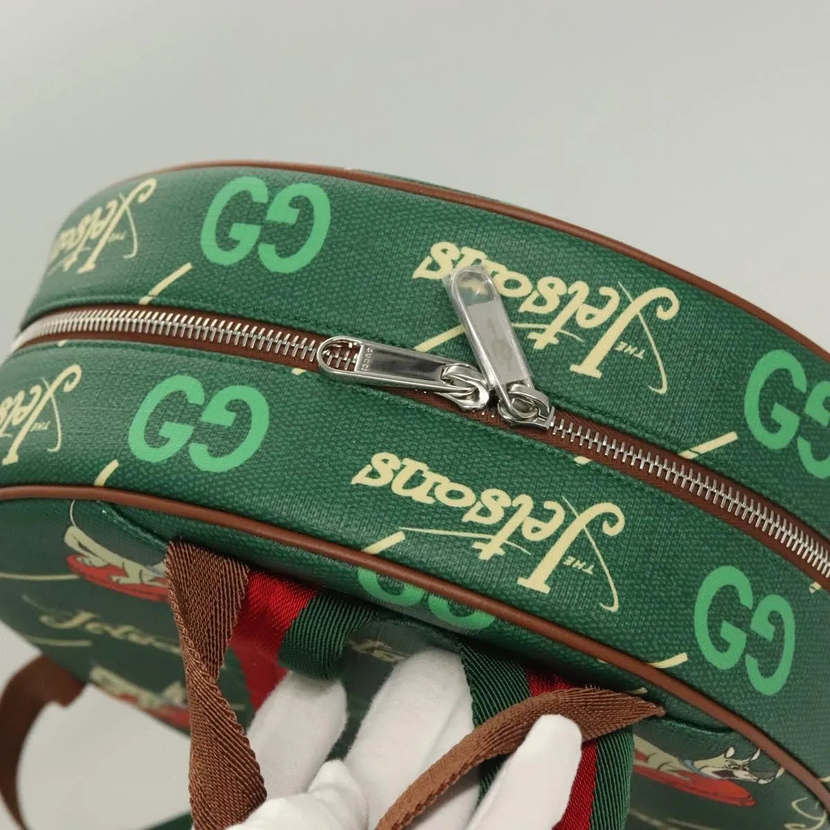Gucci The Jetsons Web Sherry Line Roun Jetsons Web Sherry Line PVC, Green, PVC, Backpack