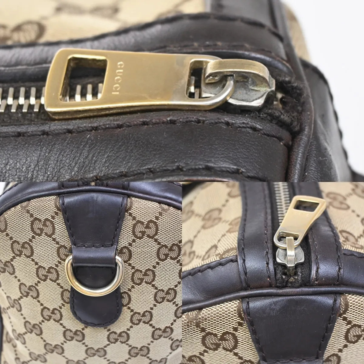 Gucci Vintage Web Boston GG Canvas, Brown, Canvas, Handbag