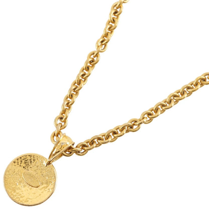 Chanel Vintage CC Round Pendant Long Metal, Gold, Gold Plated, Necklace