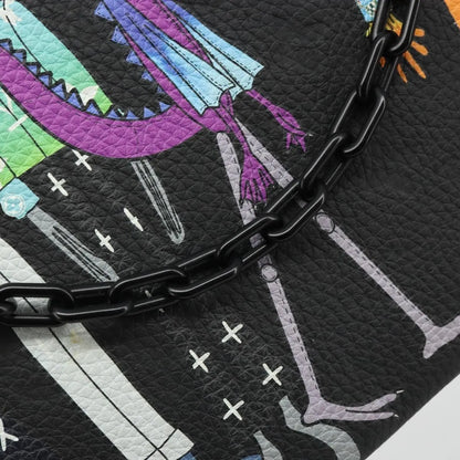 Louis Vuitton LV Friends A4 Printed Monogram Taurillon Leather, Black, Canvas, Clutch