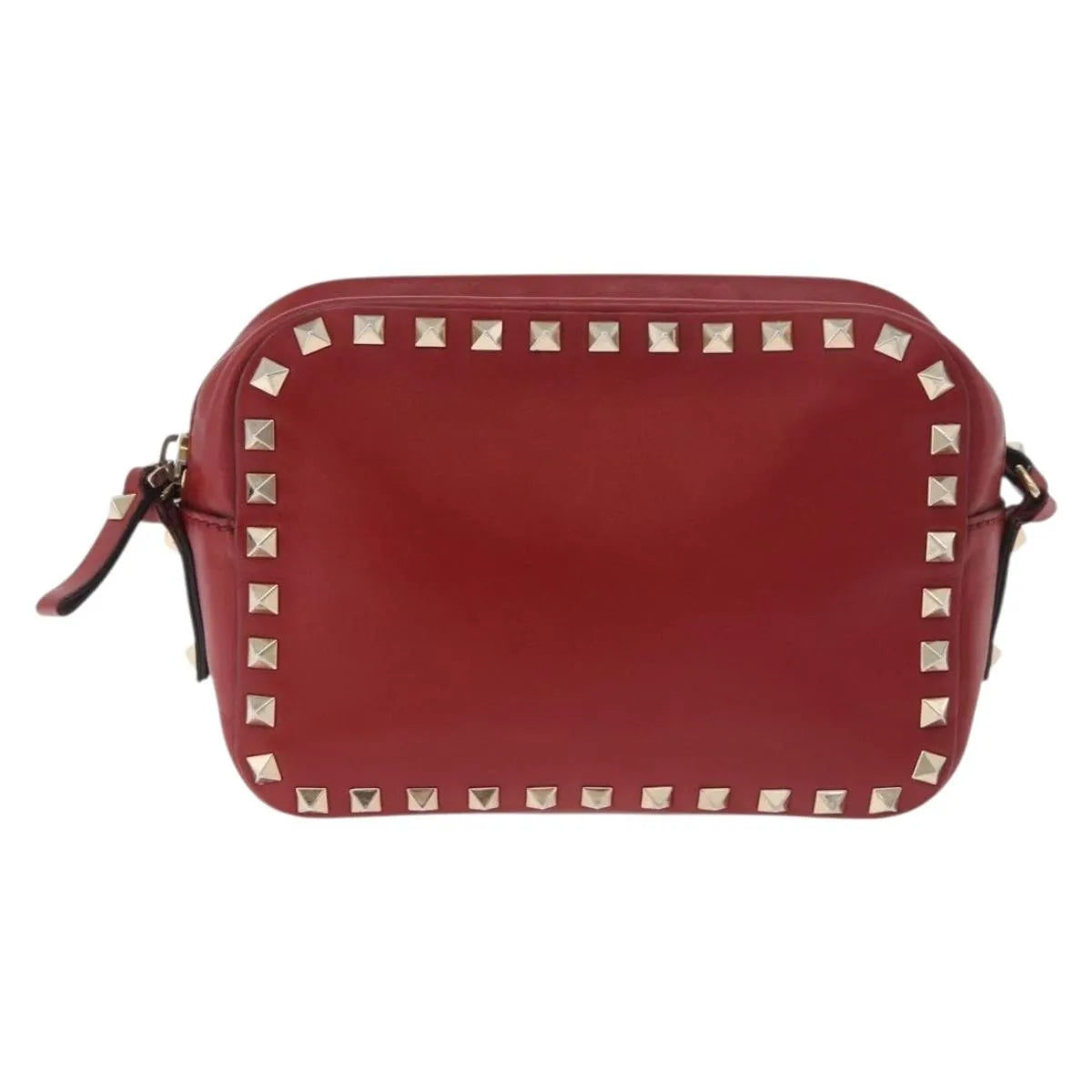 Valentino Garavani Rockstud Camera Leather, Red, Leather, Shoulder Bag