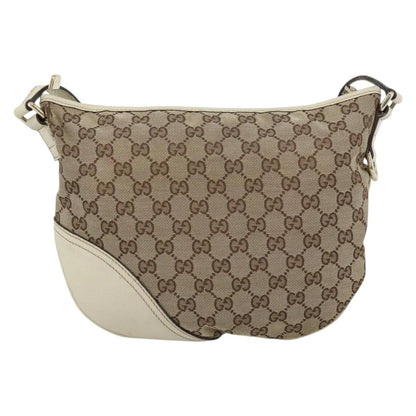 Gucci Britt Half Moon Hobo GG Canvas, Beige, Canvas, Shoulder Bag