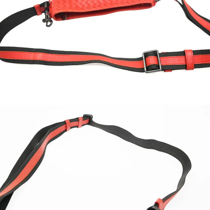 Bottega Veneta Flat Messenger Intrecciato Nappa, Red, Leather, Shoulder Bag