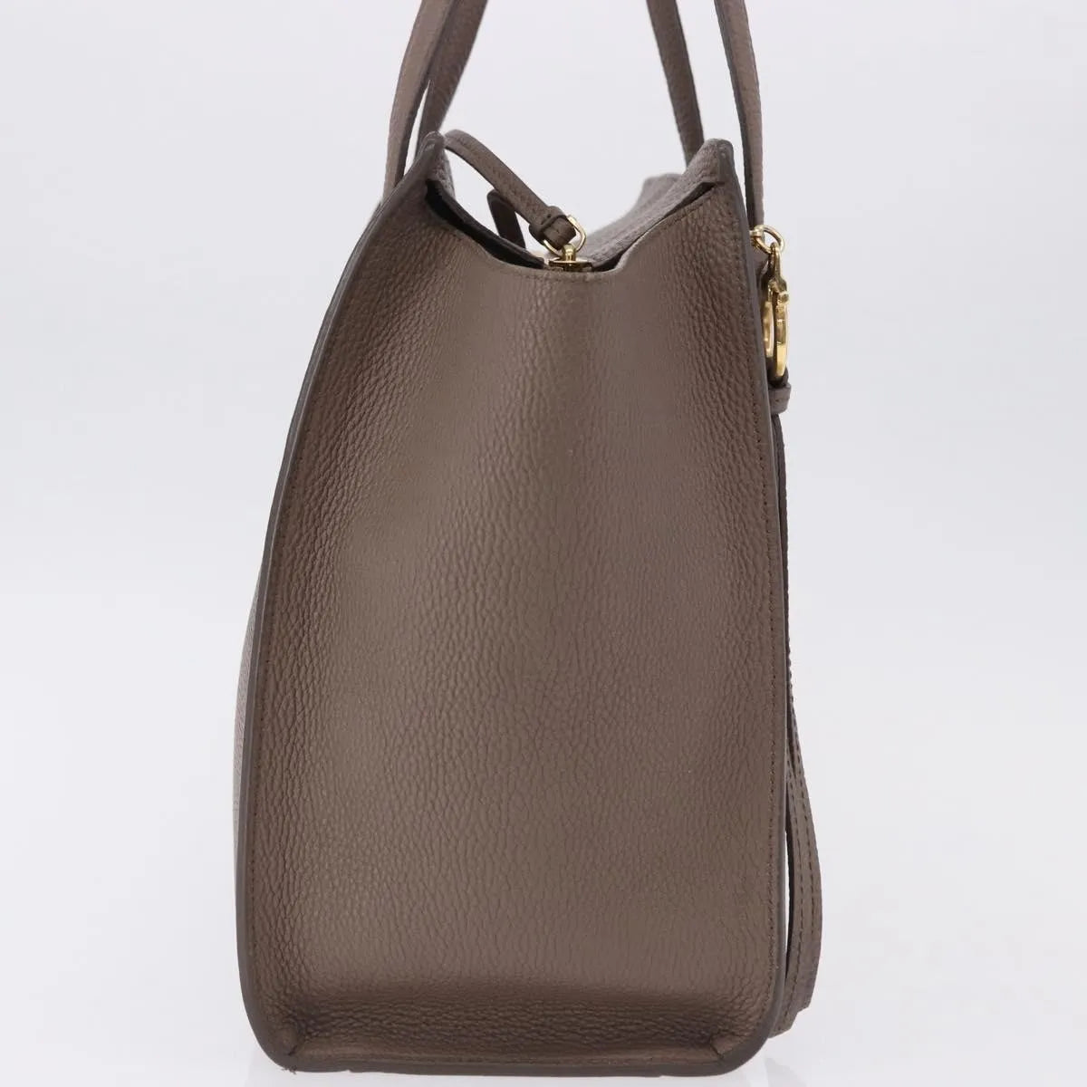 Salvatore Ferragamo Amy Tote Pebbled Leather, Beige, Leather, Tote Bag