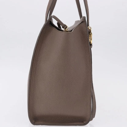 Salvatore Ferragamo Amy Tote Pebbled Leather, Beige, Leather, Tote Bag
