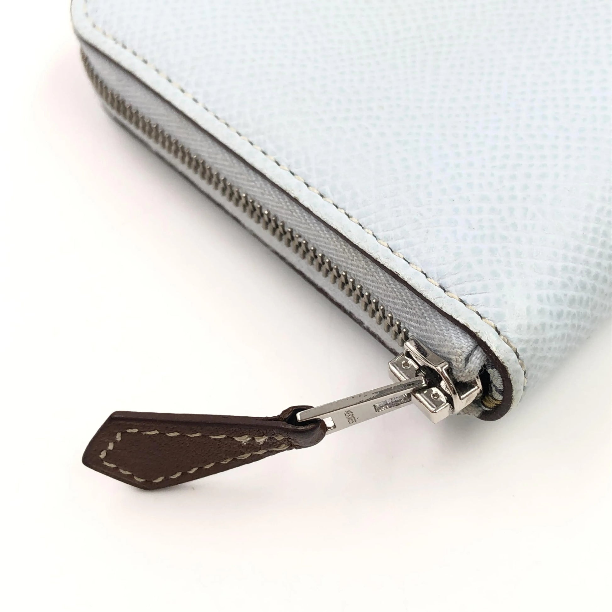 Hermes Azap Zip Around Silk'in Epsom, Blue, Leather, Wallet