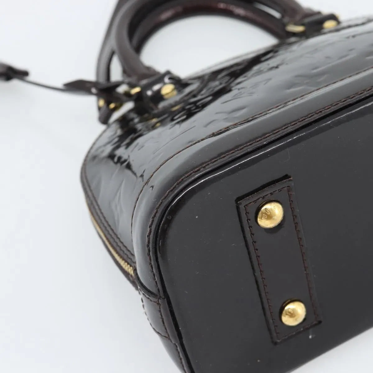 Louis Vuitton Alma Patent Leather, Brown, Patent Leather, Handbag