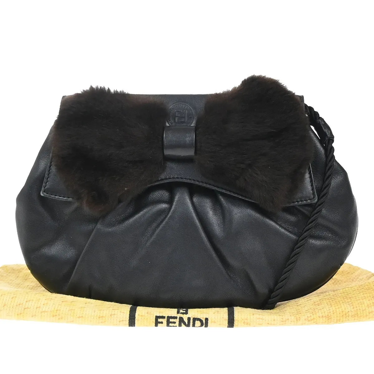 Fendi Vintage shoulderbag Leather, Black, Leather, Shoulder Bag