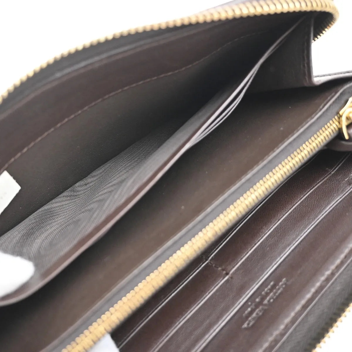 Bottega Veneta Intrecciato Long Zip Leather, Brown, Leather, Wallet