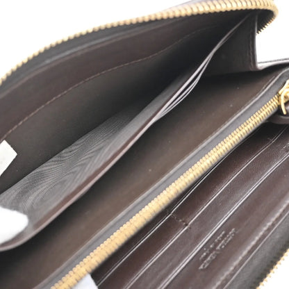 Bottega Veneta Intrecciato Long Zip Leather, Brown, Leather, Wallet