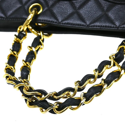 Chanel Vintage Grand Shopping Tote Quilted Caviar, Black, Leather, Tote Bag