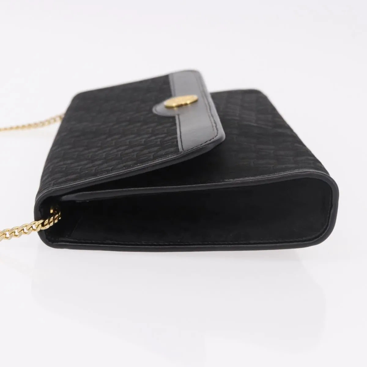 Christian Dior Vintage Honeycomb chain Canvas, Black, Canvas, Shoulder Bag