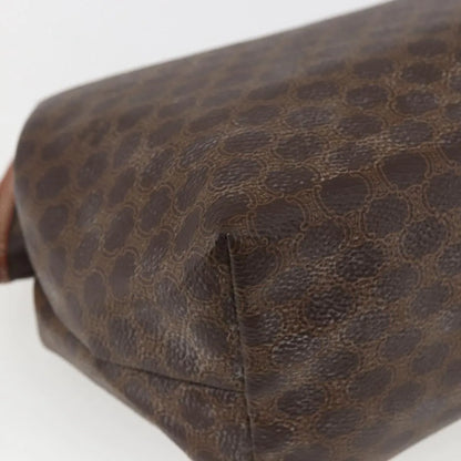 Celine Macadam Pochette Canvas, Brown, Canvas, Clutch