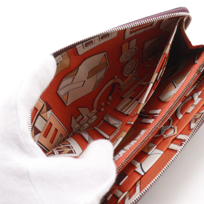 Hermes Azap Zip Around Epsom, Burgundy, Leather, Wallet