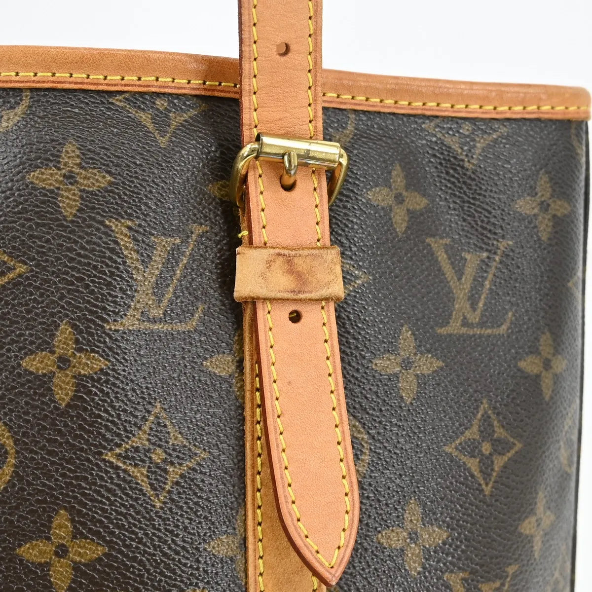 Louis Vuitton Petit Bucket Monogram Canvas, Brown, Canvas, Tote Bag