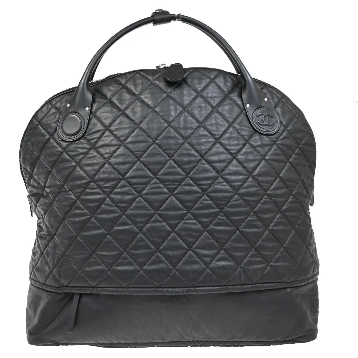 Chanel Horizontal Sport Weekender Quilted Coated Canvas, Black, Nylon, Travel Bag