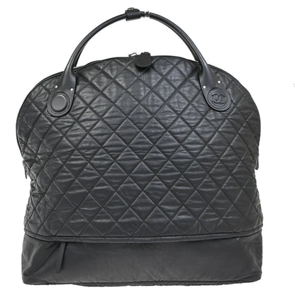 Chanel Horizontal Sport Weekender Quilted Coated Canvas, Black, Nylon, Travel Bag
