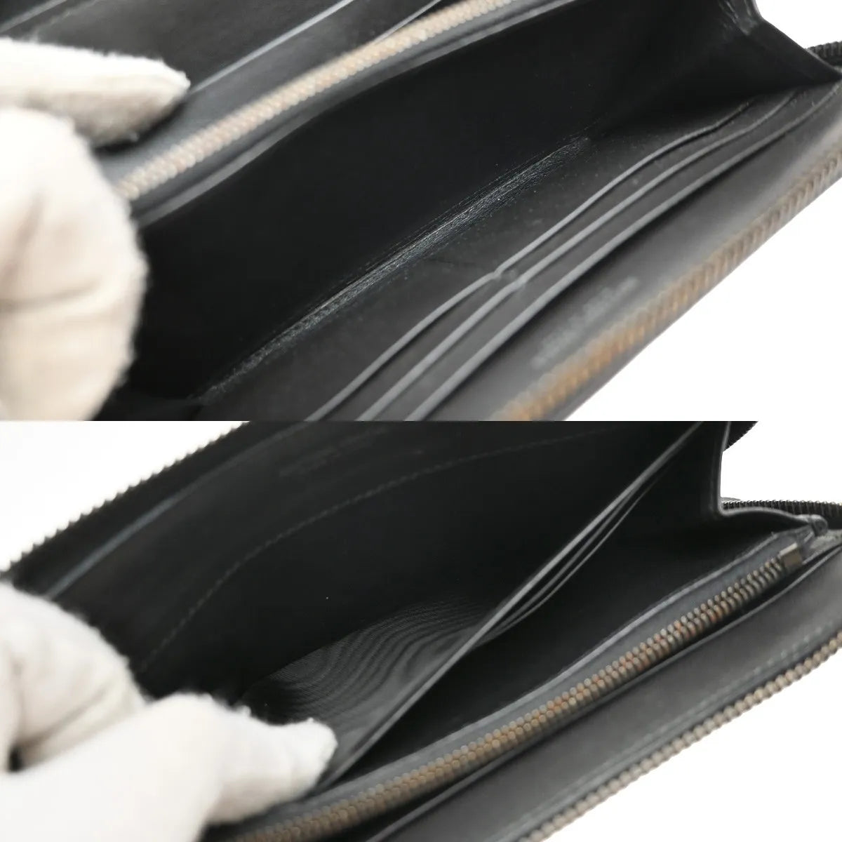 Bottega Veneta Intrecciato Long Zip Leather, Black, Leather, Wallet