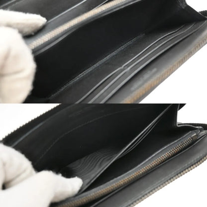 Bottega Veneta Intrecciato Long Zip Leather, Black, Leather, Wallet