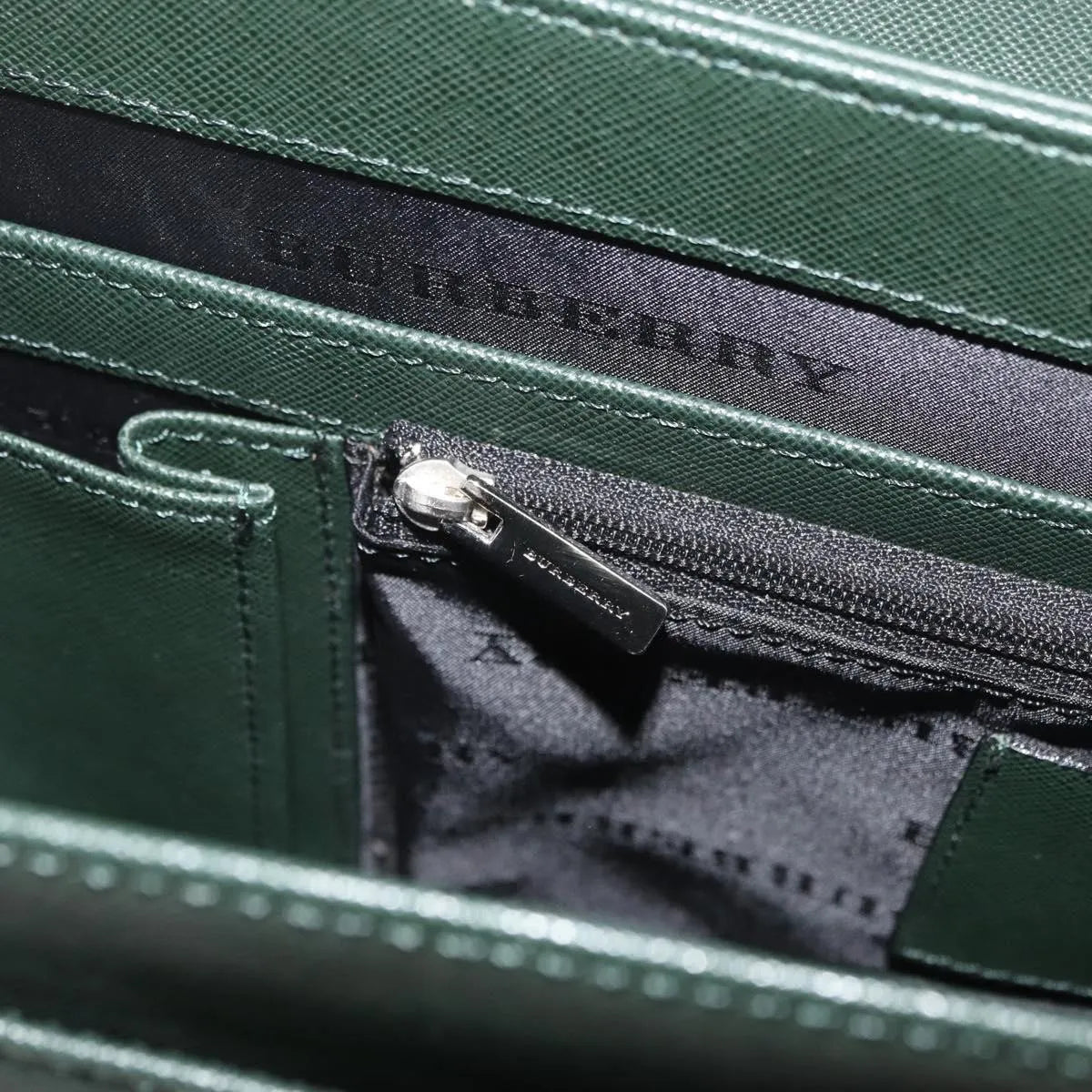 Burberry Briefcase Leather, Green, Leather, Briefcase