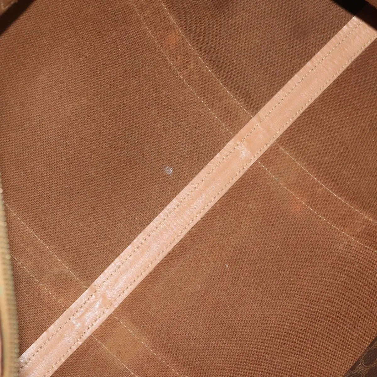 Celine Vintage Duffle Macadam Coated Canvas, Brown, Canvas, Travel Bag