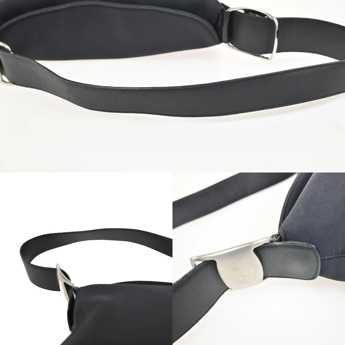 Salvatore Ferragamo Vara Nylon, Black, Nylon, Shoulder Bag