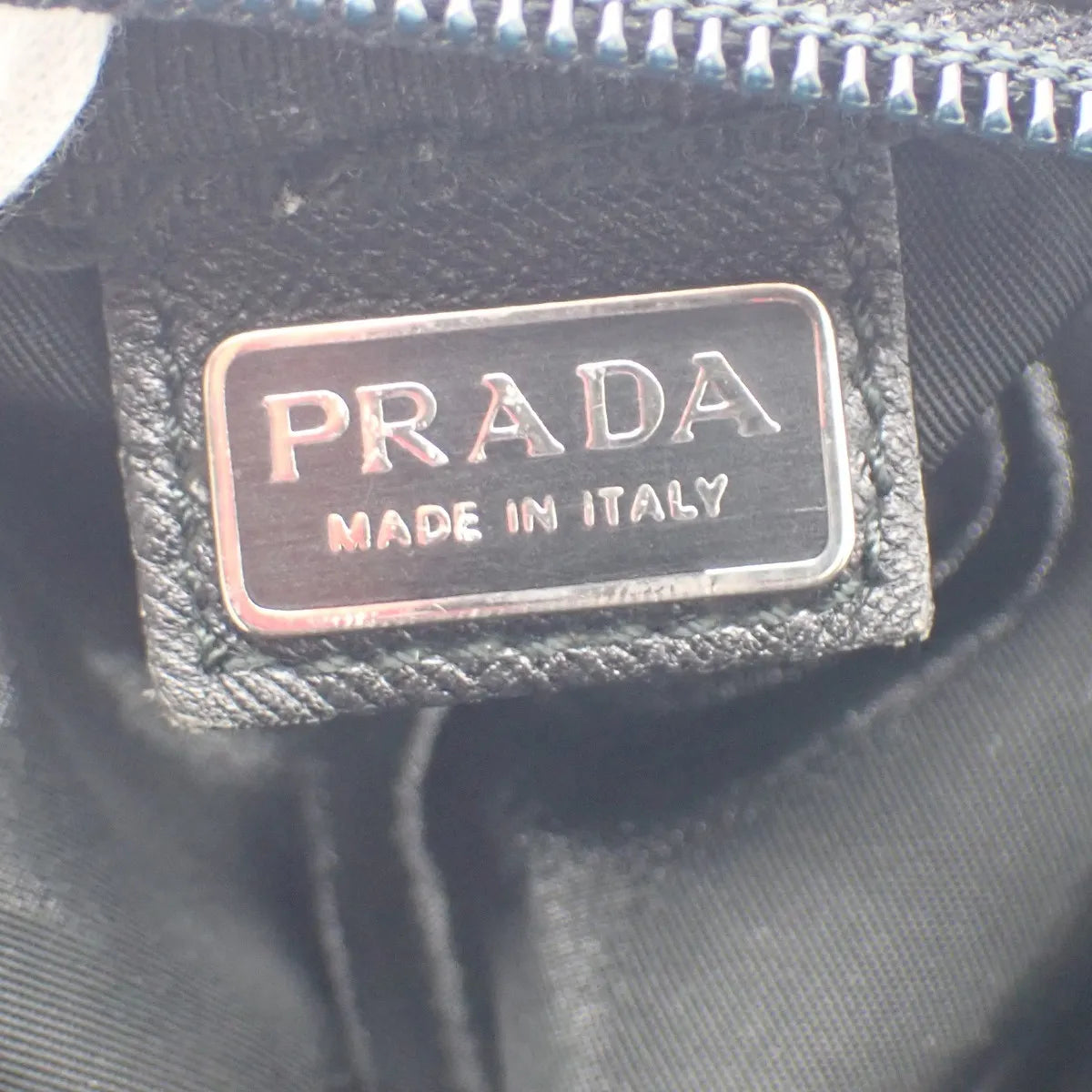 Prada Padded Zip Belt Tessuto, Black, Nylon, Clutch