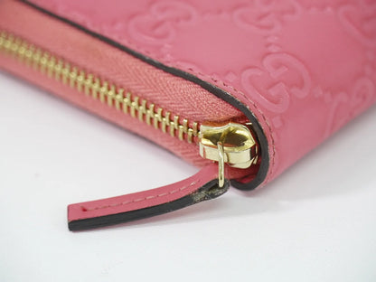 Gucci Zip Around Wallet (Outlet) Microguccissima Leather, Pink, Leather, Wallet