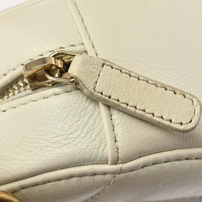 Chanel Round Clutch with Chain Quilted Lambskin, White, Leather, Clutch