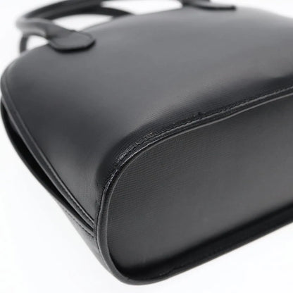 Celine Circle Logo Leather, Black, Leather, Handbag