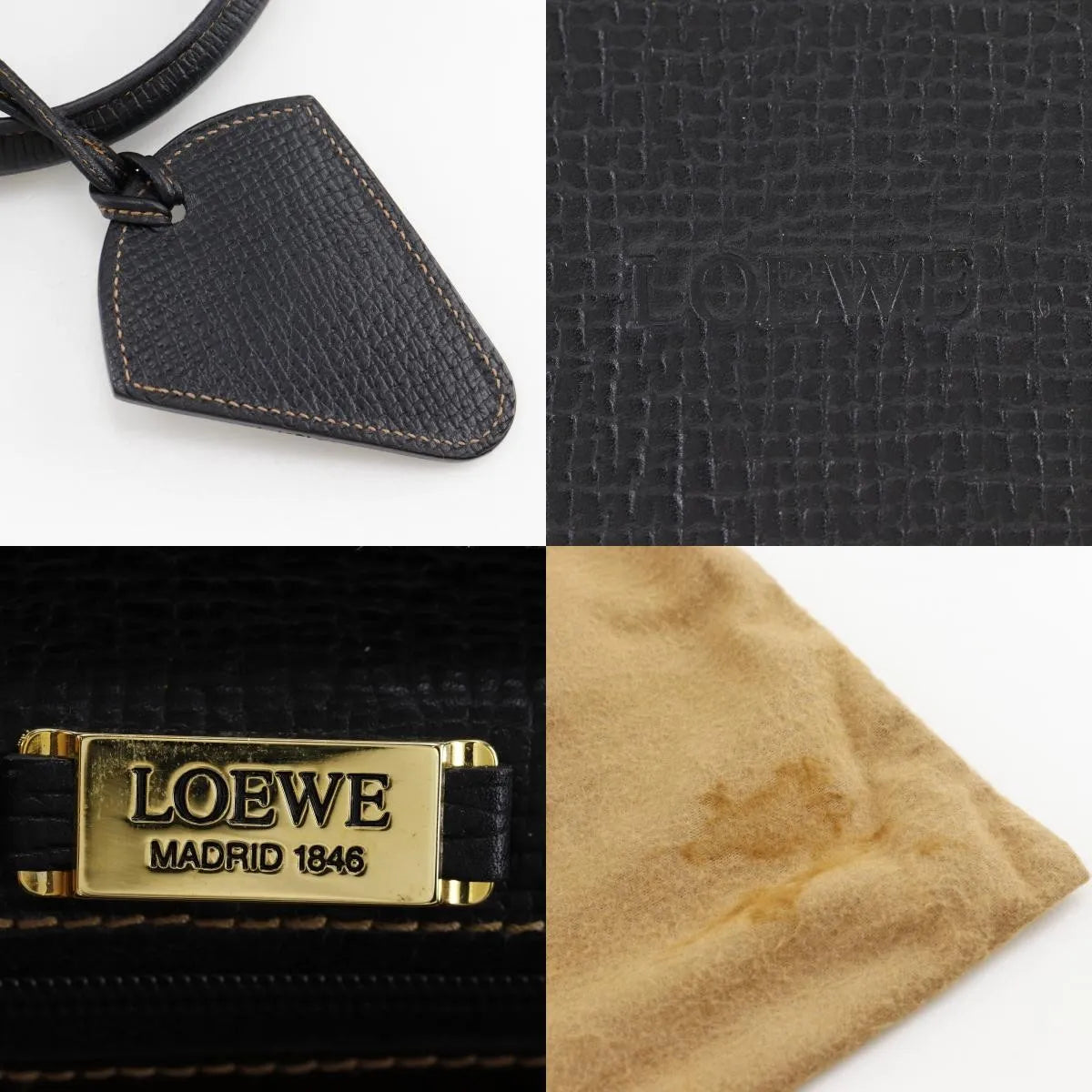 Loewe Barcelona Leather, Black, Leather, Handbag