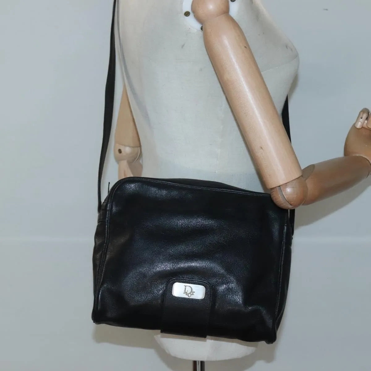 Christian Dior Vintage Leather, Black, Leather, Shoulder Bag