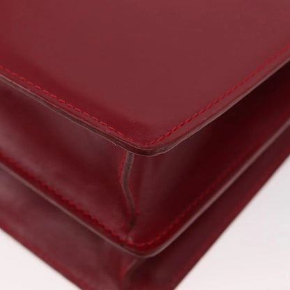 Bvlgari Top Handle Leather, Red, Leather, Handbag