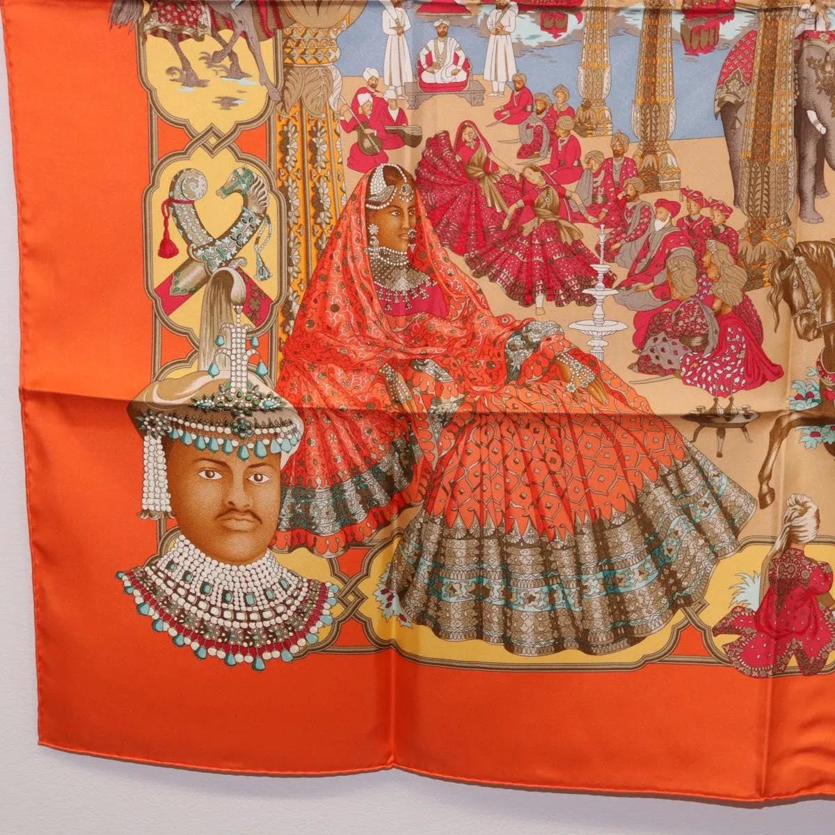 Hermes Carré 90 Silk multicolor, Orange, Silk, Scarf