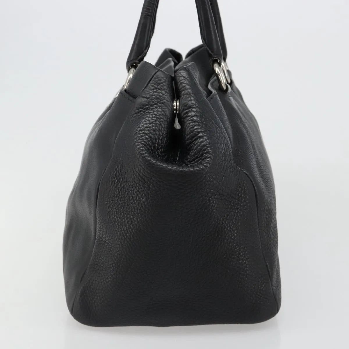 Prada Top Handle Tote Leather, Black, Leather, Tote Bag