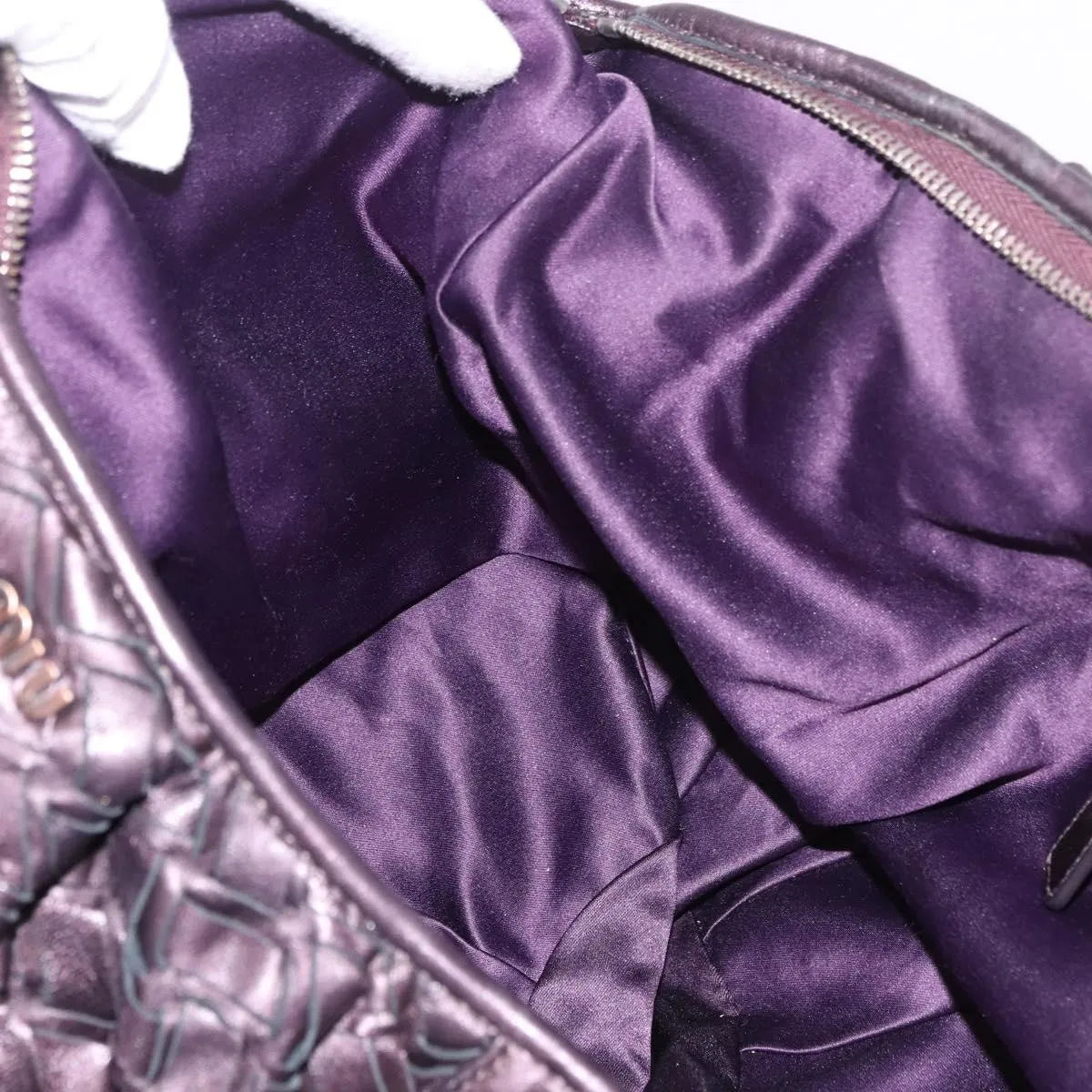 Miu Miu Hobo Woven Leather, Purple, Leather, Handbag