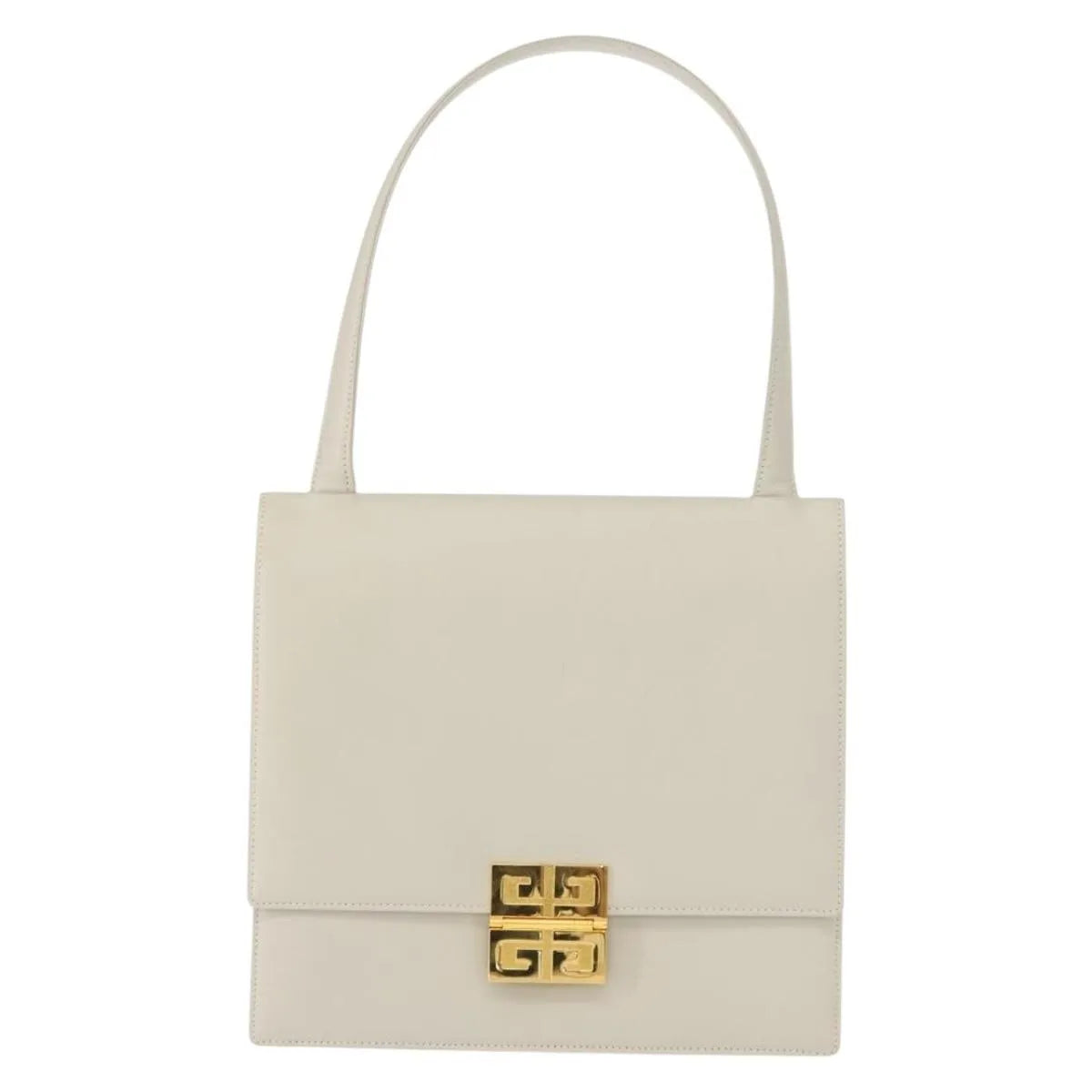 Givenchy Vintage 4G Leather, Gray, Leather, Shoulder Bag