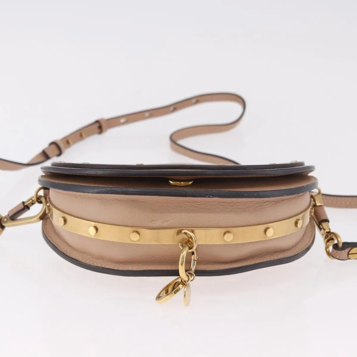Chloe Nile Minaudière Leather, Pink, Leather, Handbag