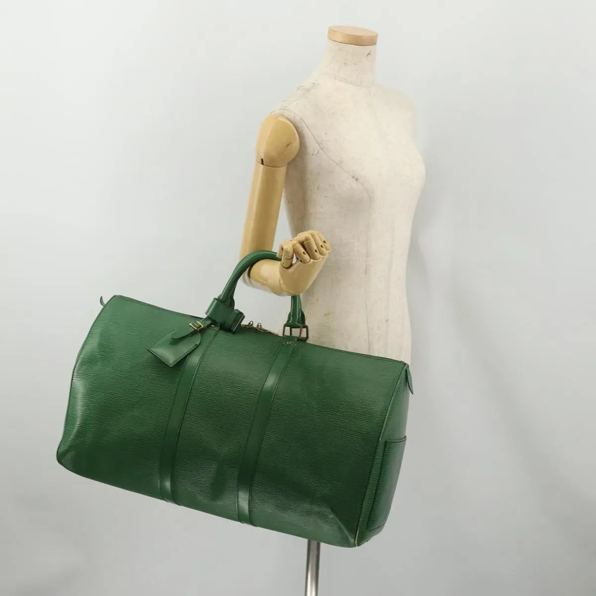 Louis Vuitton Keepall Epi Leather, Green, Leather, Travel Bag