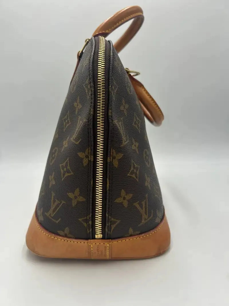 Louis Vuitton Alma Monogram Canvas, Brown, Canvas, Handbag