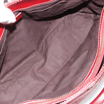 Celine Boogie Satchel Leather, Red, Leather, Handbag
