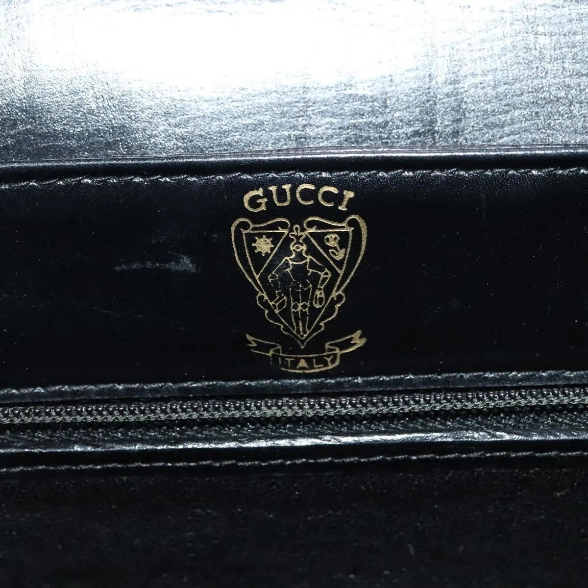 Gucci Vintage Leather, Black, Leather, Shoulder Bag