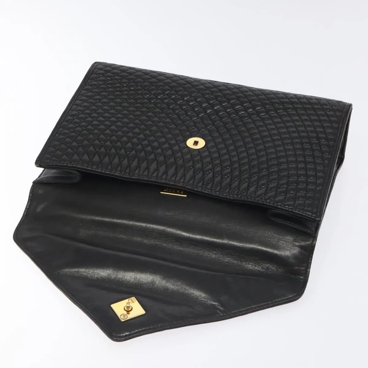 Bally Vintage Quilted Leather, Black, Leather, Handbag