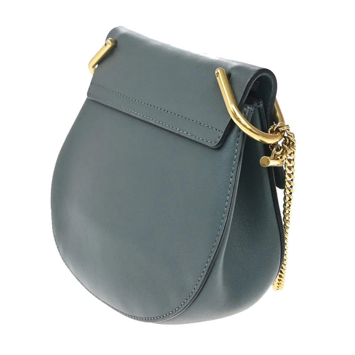 Chloe Drew Leather and Suede, Blue, Suede, Shoulder Bag