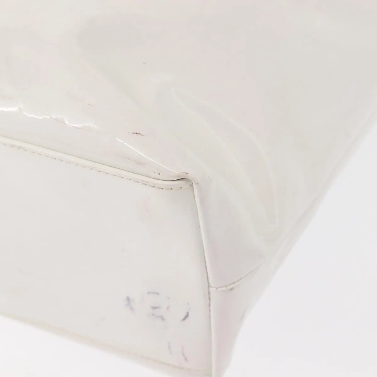 Salvatore Ferragamo Gancini Tote Patent leather, White, Patent Leather, Tote Bag